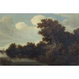 18th Century Dutch School/Duck Shooting on a River/indistinctly signed lower right/oil on canvas,