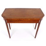 A George III mahogany crossbanded tea table,