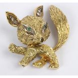 An 18ct gold brooch modelled as a fox, CJ Ltd.