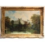 Late 19th Century/early 20th Century English School/View of Warwick Castle from the River Avon/oil