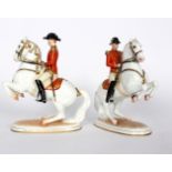 Two Vienna porcelain equestrian figures of riders from the Spanish Riding School,