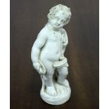 An Italian Doccia white porcelain figure of a putto with wheat sheaf, 13.