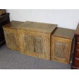 Three limed oak cupboards,