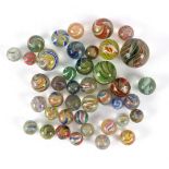 A quantity of glass marbles