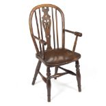 A child's stick back chair with elm seat/Provenance: Beverston Castle