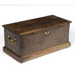 An early 19th Century oak box with handles to the sides,