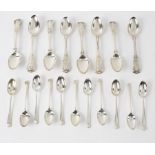 Six silver George IV King's pattern teaspoons, WE,