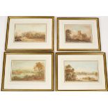 19th Century English School/Four Views/watercolour, 23.5cm x 38.