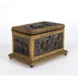A French gilt metal and silver plated casket,