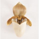 A Royal Worcester orchid form wall pocket,