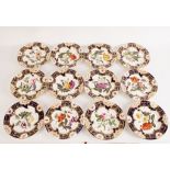 Nineteen Davenport botanical plates with impressed anchor mark,