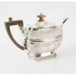 A George III silver teapot, Duncan Urquhart & Napthali Hart, London 1807,