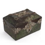 A French shagreen box with white metal mounts formed as flowerheads,