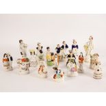 A quantity of Staffordshire figures, mainly 19th Century,