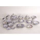 A Cork, Edge & Malkin toy dinner service printed with the Fishers pattern in purple,