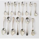 Eight silver coffee spoons, JC Ltd, Birmingham 1910, with feather edges,