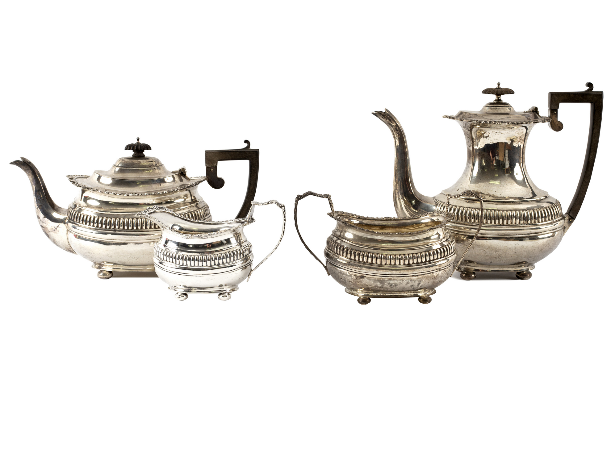 A four-piece silver tea and coffee set, George Nathan & Ridley Hayes, Chester 1904-05,