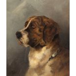 M K Green (19th/20th Century)/Study of a Dog in Profile/dated 1891/oil on canvas, 44cm x 36.