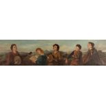 Pre-Raphaelite School/Five Musicians on a terrace playing the 'Old,