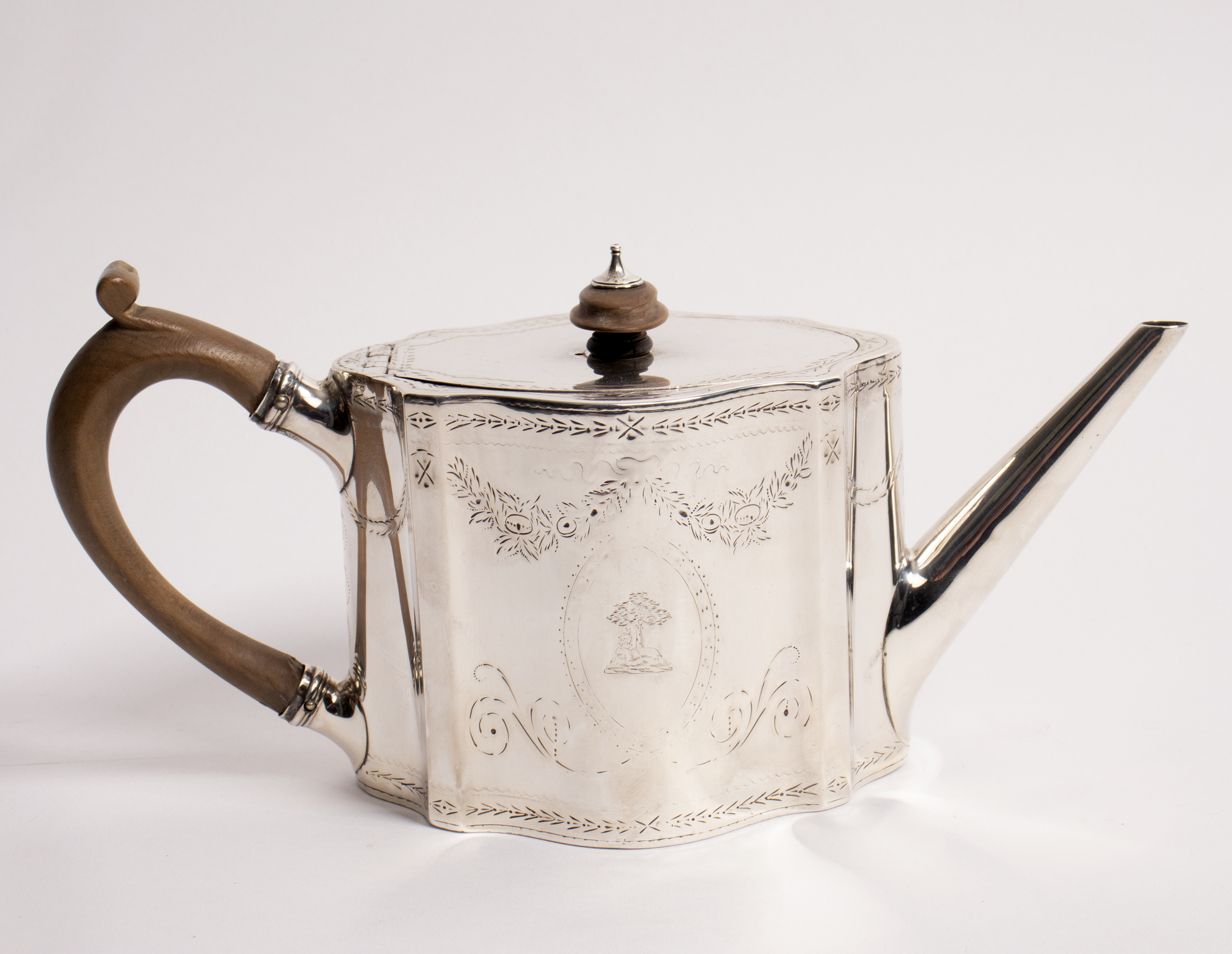 A George III silver teapot, Charles Aldridge & Henry Green, London 1783,