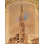19th Century English School/St Michaels in Coventry/inscribed to the arch/watercolour,