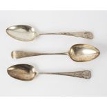 A pair of silver table spoons, Peter, Ann and William Bateman,