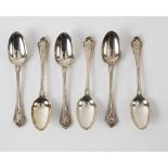 Six silver teaspoons, Henry John Lias and Henry John Lias, London 1862,