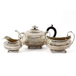 A George III silver tea service, Alice and George Burrows and others, London 1814, 1815 and 1818,