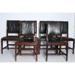 A set of six 19th Century mahogany dining chairs with rectangular backs,