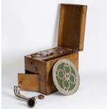 A Celeste Trench 4 portable gramophone in oak case,