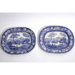 A Hampson & Broadhurst meat plate printed with Wild Rose pattern and another the same,