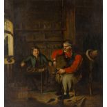 Early 19th Century Continental School/The Cobbler and Assistant in an Interior/oil on board,