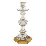 A rock crystal candle holder, possibly by Bagues Paris, circa 1920,