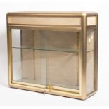 A modern glazed wall hanging display cabinet fitted shelves, 76cm wide,