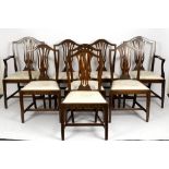 Eight 19th Century mahogany splat back chairs