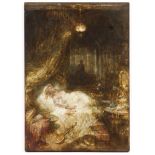 Alfred Joseph Woolmer/Lady Reclining on a Bed/oil on panel, 35.