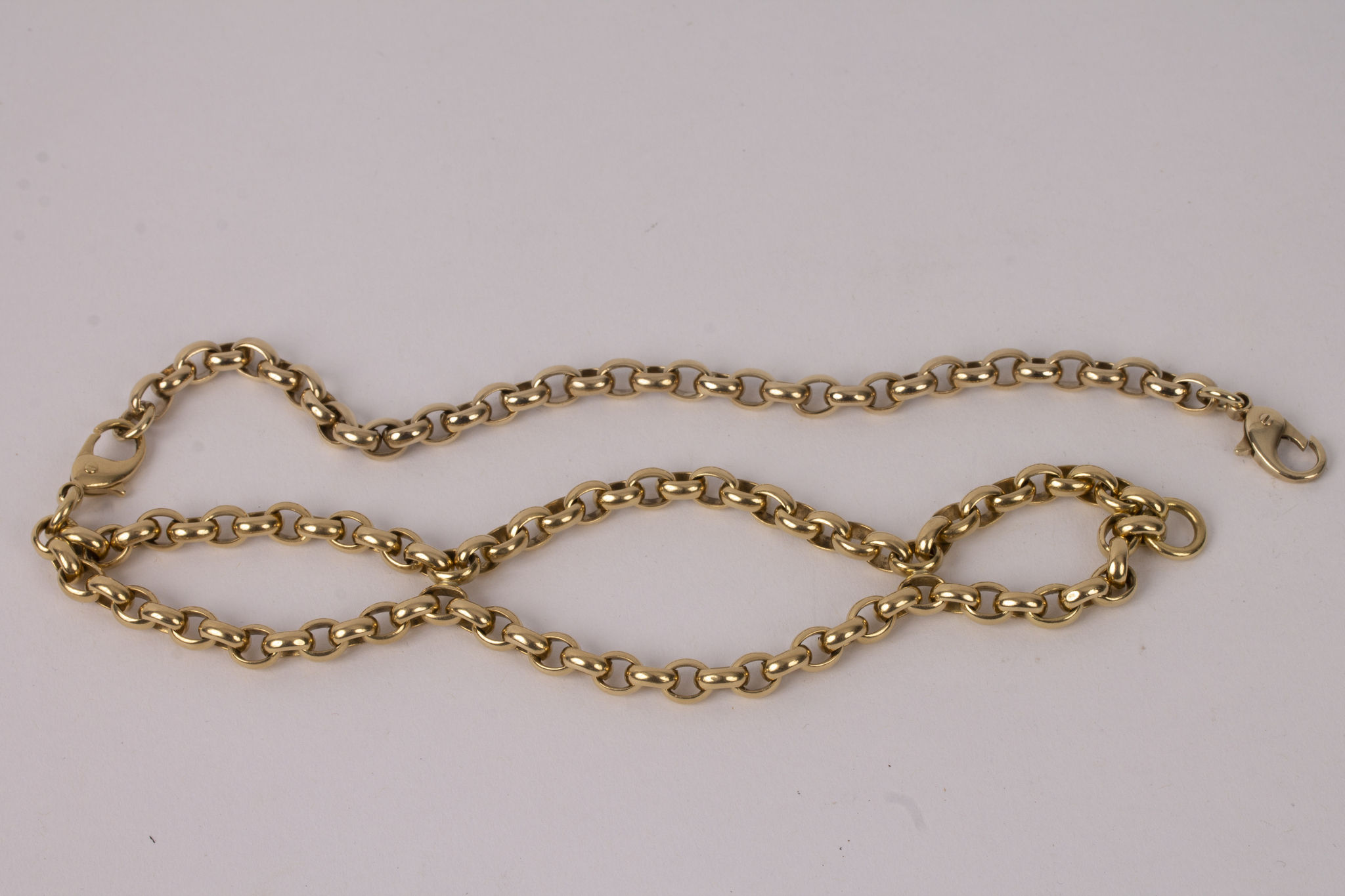 A two-row curb link bracelet previously a necklace,