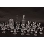 Four cut glass decanters,