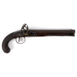 A George III flintlock duelling pistol by H W Mortimer, with octagonal barrel,