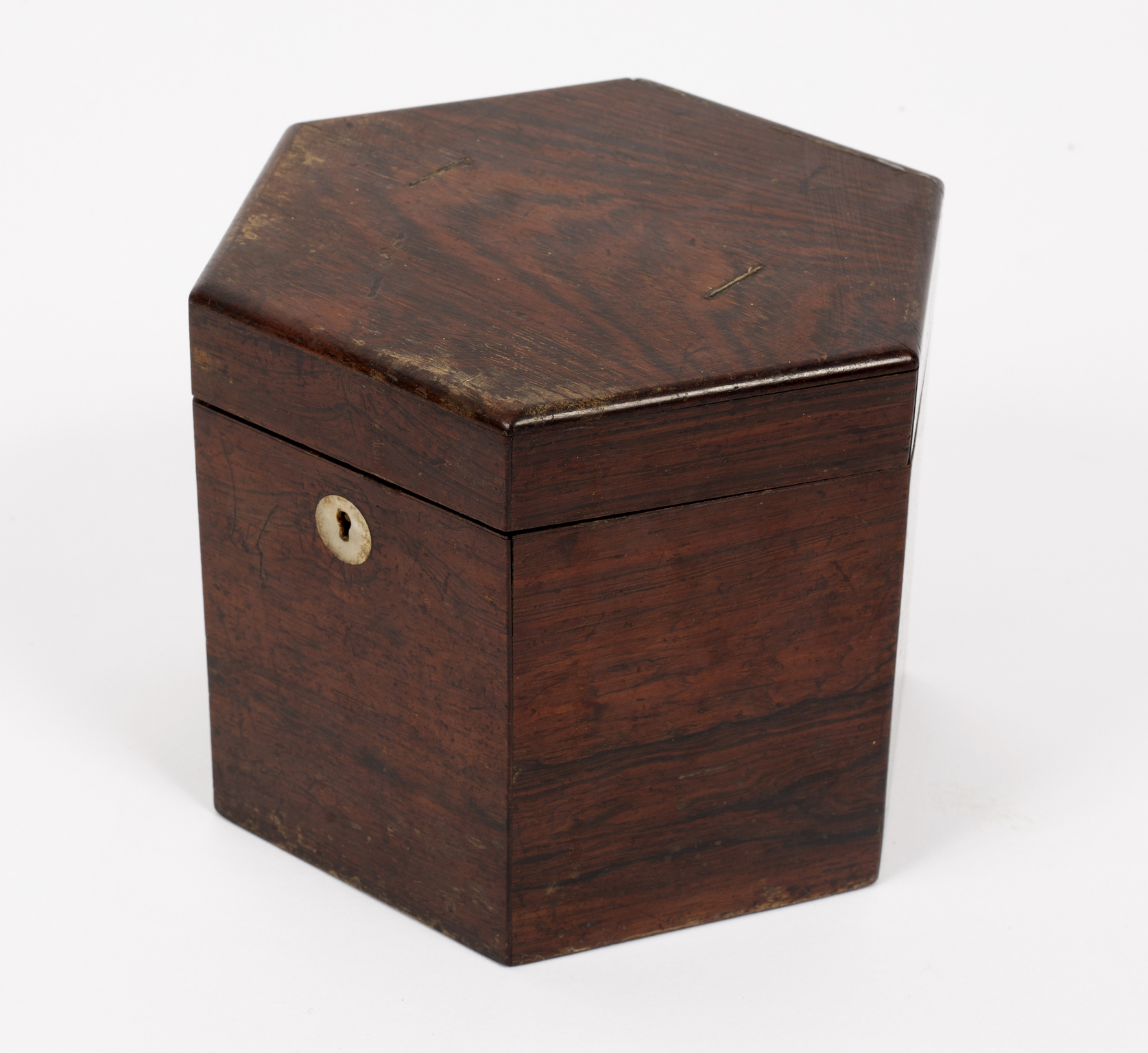 A rosewood cased 48 key concertina, by Charles Wheatstone, in original fitted hexagonal box, - Image 4 of 8