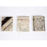 Three mother-of-pearl visiting card cases,