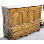 An 18th Century oak mule chest,