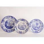 Two Pountney & Allies plates printed with St Vincent's Rocks and Cook's Folly and a Pountney &