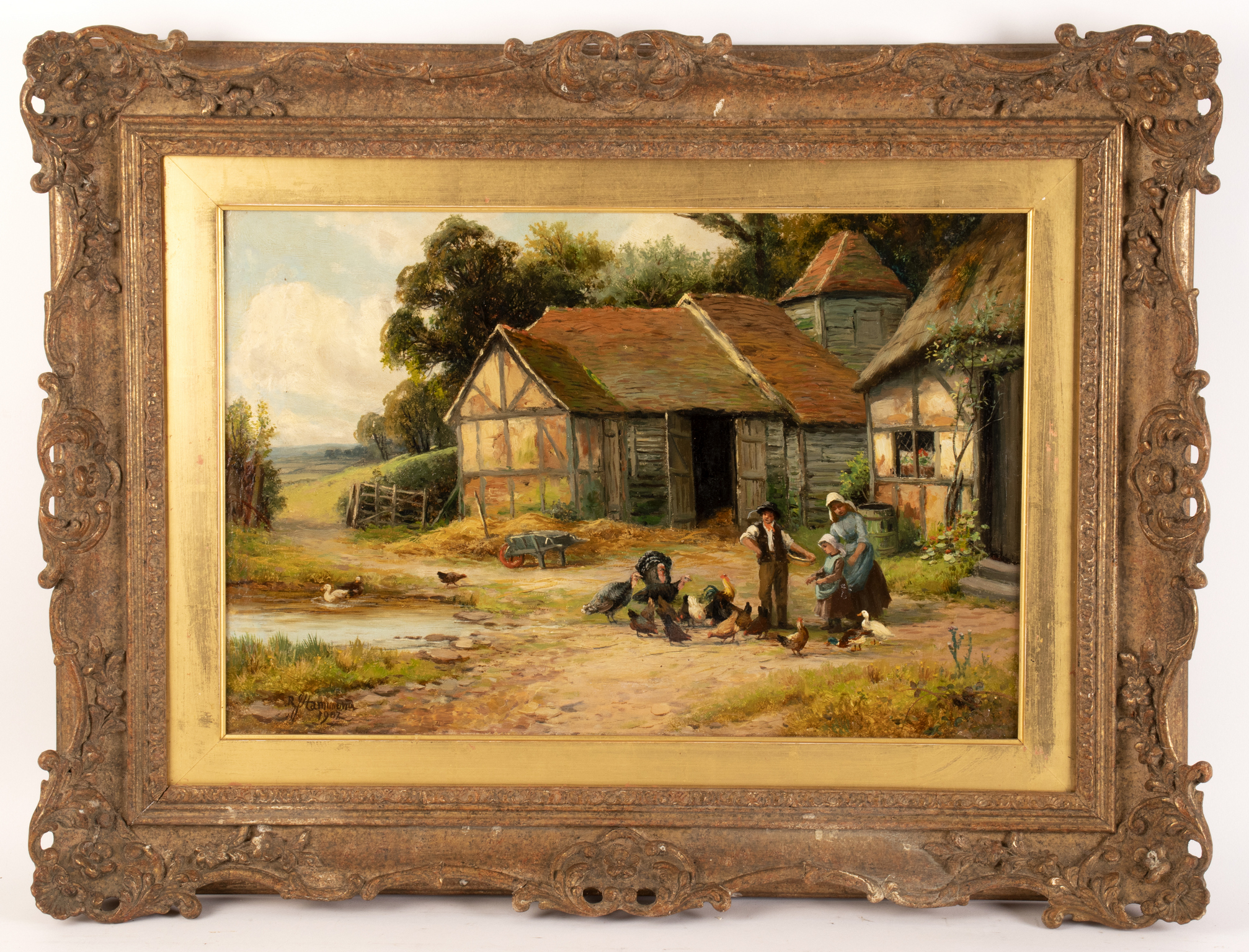 Robert John Hammond (1879-1911)/Farmyard Scene with Figures, - Image 2 of 3