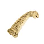 A Moghul carved ivory dagger handle, circa 1800,