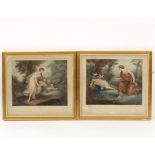 F Bartolozzi after Angelica Kauffman/Virgil/Horace/a pair/stipple engravings,