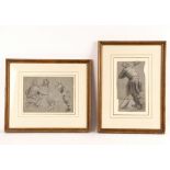 Attributed to Robert Dixon (British 1780-1815)/Figure Studies/two chalk sketches on paper, 22.