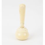 An ivory mallet, the silver mount Sheffield 1898, with monogram on the plate below,