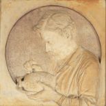 Robert Wallace Martin (British 1843-1923), a pottery relief portrait of Edwin Martin, circa 1885,