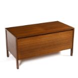 Meredew, a teak ottoman chest, with hinged cover, 91.